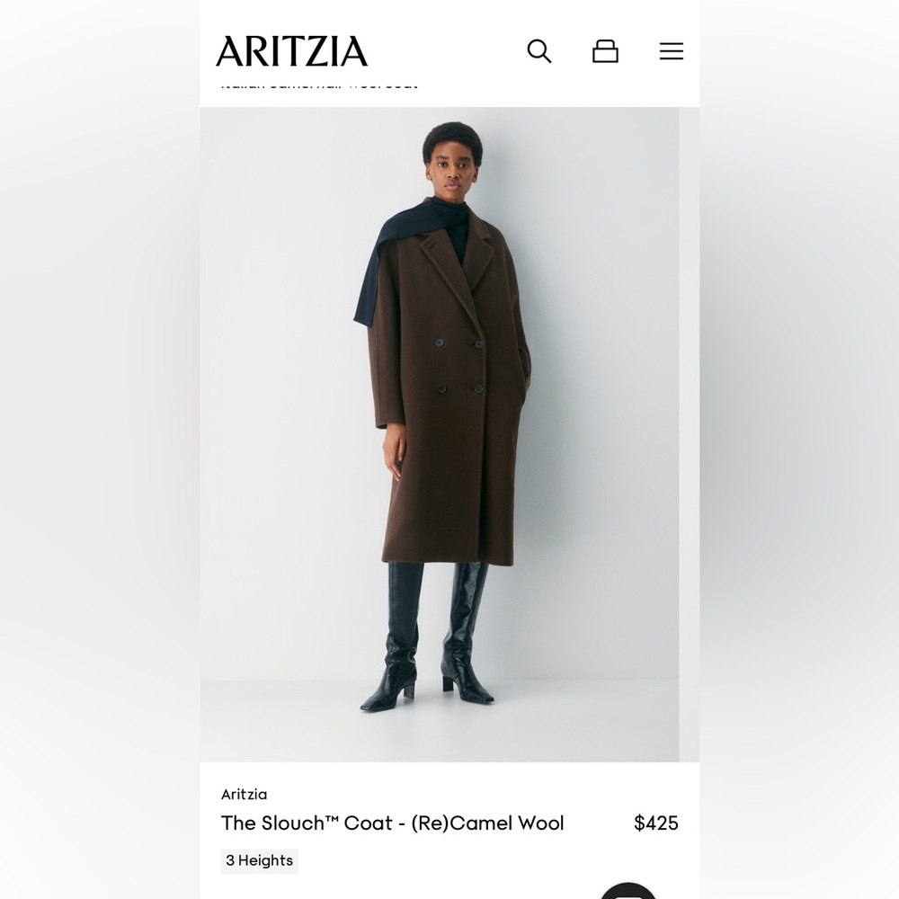 Babaton Slouch Coat, wool, burnt cedar XXS